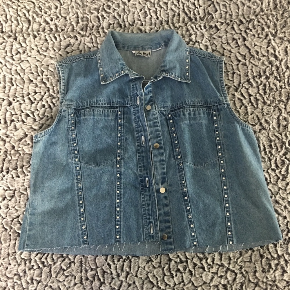 Cute cropped jean vest